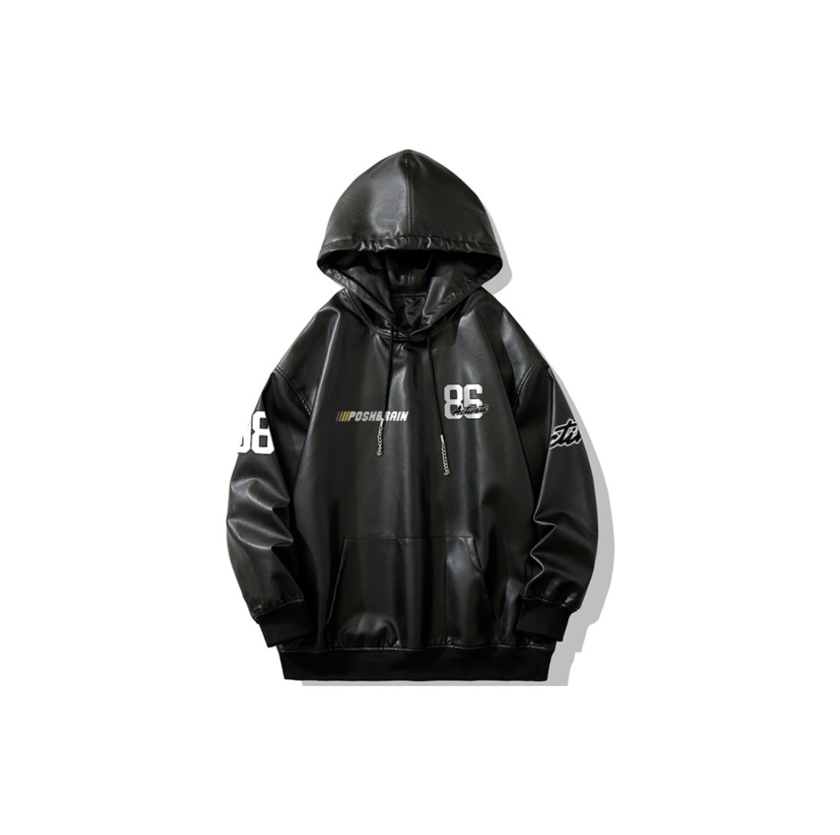 Oversize Leather Hoodie - "68 or 98?"