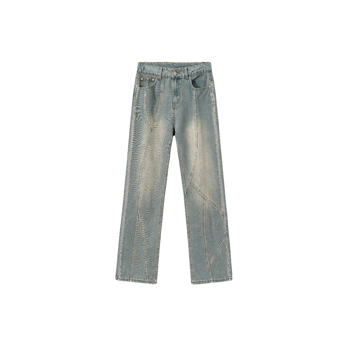 "New Factor" -  Vintage Washed Effect Denim Jeans